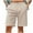 Khaki, variant on Chiccall Mens Cotton Linen Shorts with 4 Pockets 2025 Solid Summer Casual Shorts Dark Gray