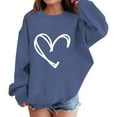 thumbnail image 3 of YunPes Kids Crewneck Fleece Pullover Tops Cute Heart Print Sweatshirts for Teen Girls Casual Cozy Tops Fall Winter Trendy Clothes, 3 of 6