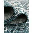 thumbnail image 3 of Jill Zarin Outdoor Collection Area Rug - Dubai (7' 10" x 10' Oval Teal/Ivory), 3 of 8