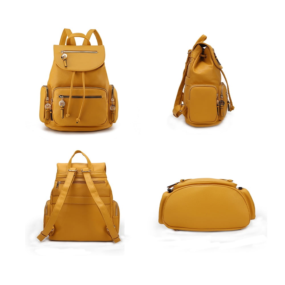 MKF Collection Ivanna Women's Oversize Backpack Vegan Leather Top-Handle Daypack Bag by Mia K - Pewter