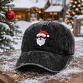 thumbnail image 6 of WULMLEO Unisex Vintage Christmas Baseball Hats Santa Pattern Embroidery Multi Sun Hats Black One Size, 6 of 6