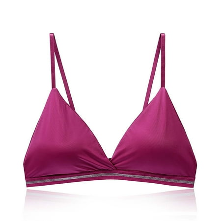 BYHONG Women s Seamless Ice Silk Strapless Bra with Backless Design Wirefree Bra for Women Red S