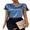Navy Blue, variant on LYMAYTER Women Silk Satin T-Shirt Twist Front Knot Loose Breathable Lightweight Fashion for Tees Top S-XL