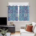 thumbnail image 4 of Vintage Morocco Kitchen Curtains Window Panels, Traditional Tribal Abstract Geometric Blue Insulated Window Treatment Curtain, Grommet Curtains for Bedroom/Living Room/Bathroom, 2 Piece 52"Wx45"L, 4 of 8