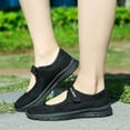 thumbnail image 4 of Missfiona Womens Mary Jane Sneakers Walking Shoes Breathable Granny Flat Work Shoes(6.5,Black), 4 of 6