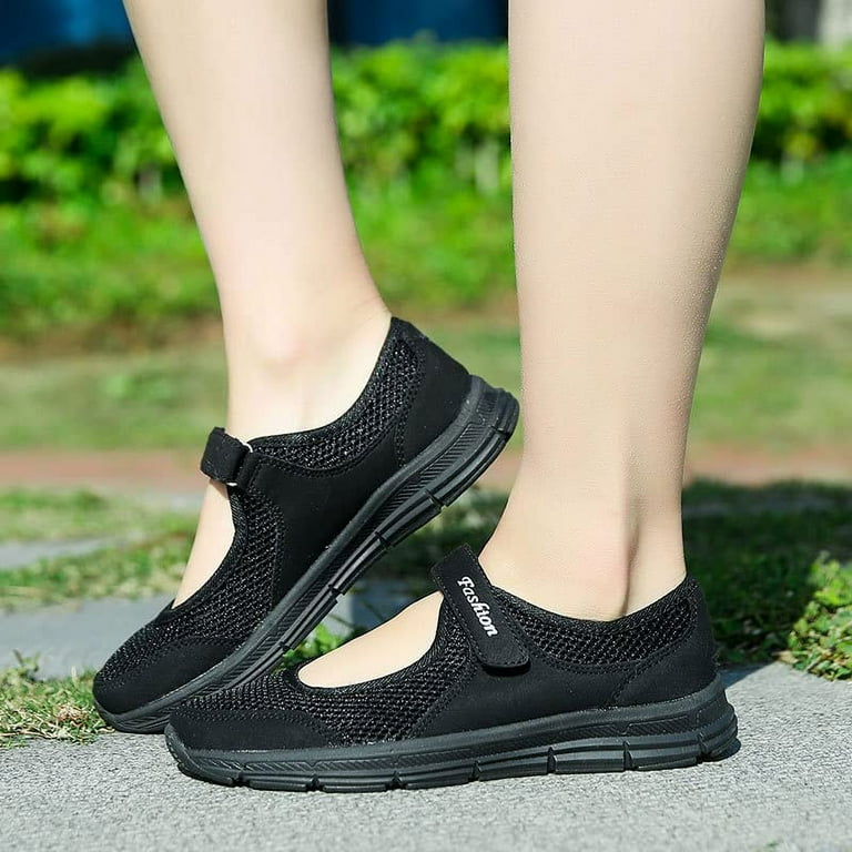 Missfiona Women's Mesh Mary Jane Sneakers Lightweight Walking