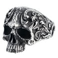 thumbnail image 1 of ZMY Home Stainless Steel Party Jewelry Gothic Flower Skull Ring (8), 1 of 6