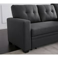 thumbnail image 3 of Devion Furniture Polyester Reversible Sleeper Sectional Sofa, Dark Gray, 3 of 6