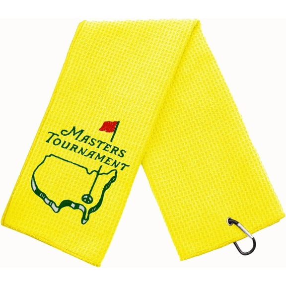 Funny Golf Towel, Funny Golf Towel for Golf Bags with Clip, Golf Gift for Men Husband Boyfriend Dad, Birthday, Cristmas Gifts for Golf Fan - Marsters Tournament (Yellow)