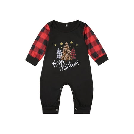 

Seyurigaoka Christmas Parent-child Pajamas T-shirt Jumpsuit Plaid Pants