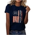 thumbnail image 6 of Lazyguy Casual Loose Fit Women's Short Sleeve Crew Neck Tops USA 250th Anniversary Celebration Tee Party T-Shirts Outdoor Printing Shirts S-3XL Navy, 6 of 6