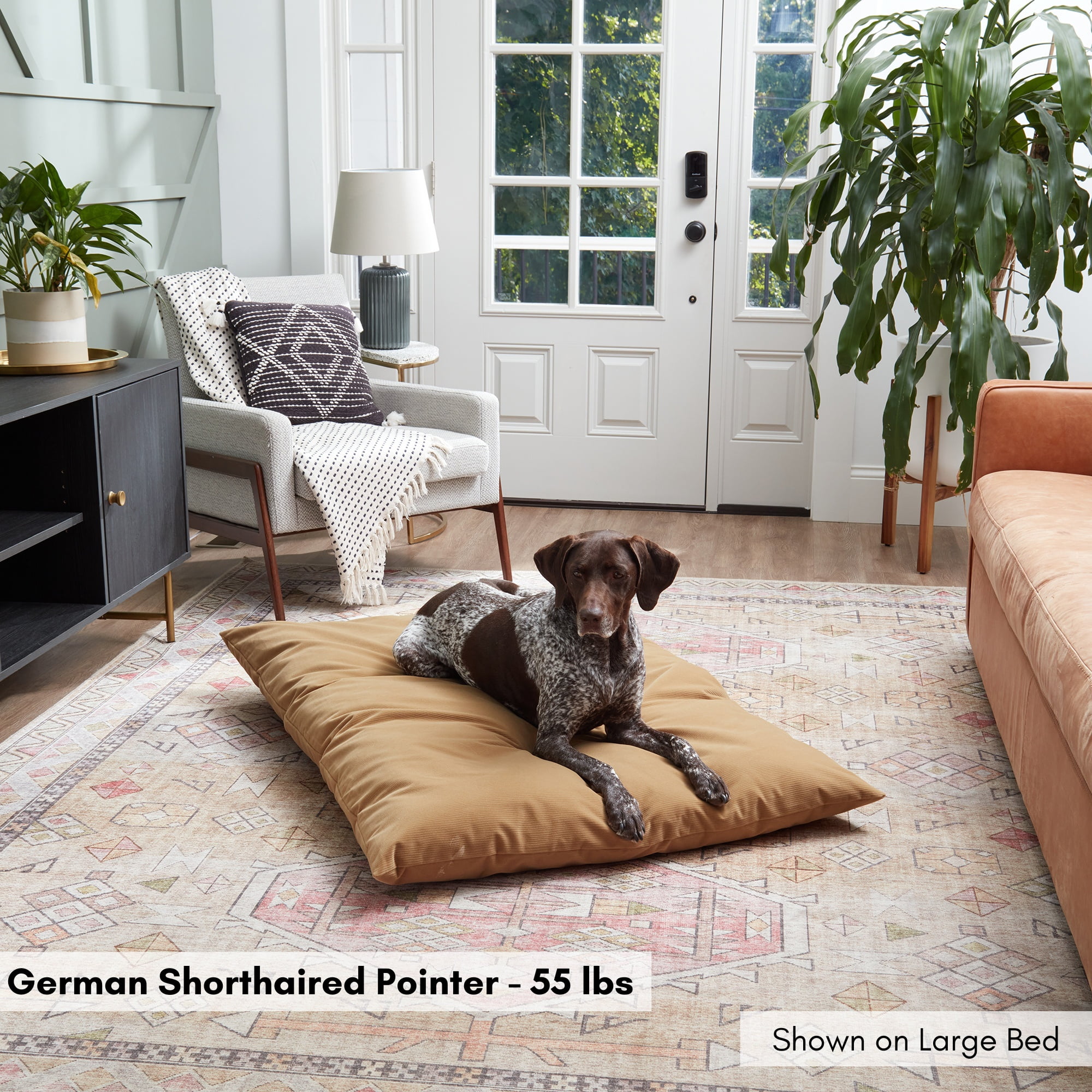 Happy Hounds Charlie Corduroy Reversible Throw Dog Bed, Large (48" x 36"), Camel