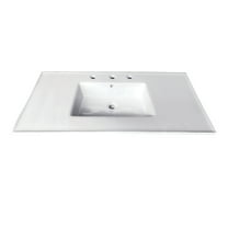 Fauceture LBT37227W38 Continental 37" x 22" Ceramic Vanity Top with Rectangular Sink, White