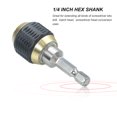 thumbnail image 3 of Yeacher 1/4 Hex Shank Quick Release Electric Drill Auto Lock Screwdriver Bit Holder 60mm Quick Change Shank Tool for Screws Nuts Drill Driver Bit Set and Handheld Driver 2 Pack, 3 of 8
