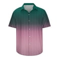 thumbnail image 4 of WREESH Men's Button Down Shirts Casual Fashion Printing Turn-Down Collar Short Sleeve Breathable Shirts with Gradient Prints Pink, 4 of 5