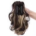 thumbnail image 4 of YOPTOP Extension de Cheveux Queue de Cheval Courte et Bouclée à Clipser, Mignonne Extension de Cheveux Synthétiques à Clipser, Brun Foncé et Blond Cendré, 12 Pouces-110g, 4 of 6