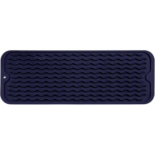 MicoYang Tapete de silicona para secar platos para uso múltiple, fácil de limpiar, ecológico, tapete de silicona resistente al calor para encimera o fregadero de cocina, refrigerador o revestimiento d