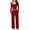 Red, variant on Women's Pyjama Sets 2 Piece Sexy Long Sleeve Lounge Set Casual V Neck Shirts Workout Sets for Gym Yoga Brown XL