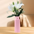 thumbnail image 4 of Honeeladyy Pink Plastic Flower Vase, Modern Decorative Vase, Small Lightweight Leak-proof Grass Vases for Kitchen, Bedroom, Office, Living Room, Bathroom, Shelf Centerpiece Table Decorations (8 in), 4 of 6