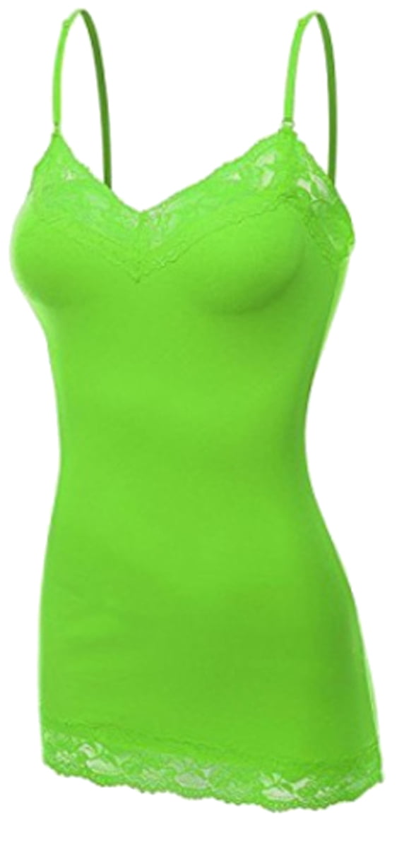 Women's Plus Size Lace Lowcut Camisole Tank Top Adjustable Cami