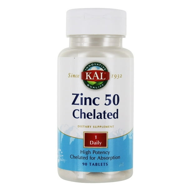 KAL Zinc 50 Amino Acid Chelate Healthy Metabolism & Immune System Function Support High