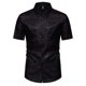 thumbnail image 1 of Camisas de Manga Corta para Hombre Color Formal de Impresión Turndown Cuello Blusa Casual, Camisas de Agua para Hombres, 1 of 9