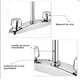 thumbnail image 3 of Grifo de Cocina SOLVEX Mezcladora P/Fregadero 8' Cromado Cuerpo de Laton y Maneral Zinc Vuelta Completa, 3 of 4