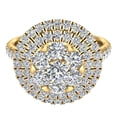 thumbnail image 4 of 1.25 CT TW Double Halo Solitaire look Diamond Cluster Ring 14K Gold, 4 of 5