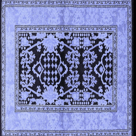 Ahgly Company Indoor Square Oriental Blue Industrial Area Rugs, 4' Square