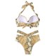 thumbnail image 5 of MKLEKYY Traje De Baño Mujer Natacion Print Piece Swimsuit High Tops+Shorts Two Ruched Wrap Women Two Waist Crop Up Bikini Push Front Retro Swimwear Snakeskin Piece Swimwears Tankinis Set, 5 of 6