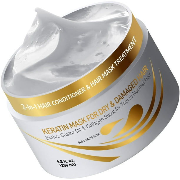 Mascarilla capilar, acondicionador profundo, vitaminas, queratina, biotina y aceite de ricino