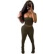 thumbnail image 1 of "Conjunto de dos piezas de tela de algodón para mujer, parte inferior larga, pantalones fruncidos, pantalones de pelo, verde, L" Xishao ropa, 1 of 2