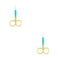 thumbnail image 1 of Qarigey Tijeras para cejas, tijeras para el pelo de la nariz de acero inoxidable, herramientas para la forma de las cejas, herramienta de verde dorado 2Conjunto, 1 of 6