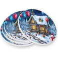 thumbnail image 3 of Christmas Snowman Landscape Coasters Absorbent Moisture Non-Slip Drink Coaster Ceramic Stone with Cork Base Desktop Protection Prevent Furniture Damage 4PCS Home Decor, 3 of 6