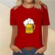 thumbnail image 4 of Tops Cortos para Mujeres, Oktoberfest Casual Impreso Cuello Redondo Manga Corta Camiseta Top Hecho de Poliéster para la Primavera Verano Uso Diario, Camisetas Casuales de Mujer, 4 of 4