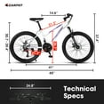 thumbnail image 7 of Juuar 26" Mountain Bike for Men, 21 Speed Disc Brake Front Suspension City Commuter Bicycle, White, 7 of 7