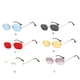 thumbnail image 4 of Gafas de sol rectangulares de estilo punk Sonducket metal con prevención de rayos UV sin marco oro gris, 4 of 6