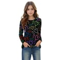 thumbnail image 2 of Edvintorg Long Sleeve Shirts for Girls Cute Valentine's Day Heart Printing Crewneck Dressy Casual Blouses Shirts 3-14 Years Spring Holiday Pullover Tops, 2 of 7