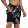 thumbnail image 2 of Kdxio Sunflowers Print Men's Swim Trunks with Compression Liner 7 Inch Inseam Quick Dry Swim Shorts, 2 of 7