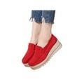 thumbnail image 3 of SIMANLAN Women Platform Loafers Comfort Suede Moccasins Lace Up Low Top Wedge Driving Shoes, 3 of 4