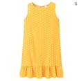 thumbnail image 1 of Vestido De Mujer Sin Mangas Chaleco De Puntos Vestido Suelto De Cuello Redondo Con Volantes, Amarillo, S seitruly AP002086-07, 1 of 7