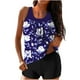 thumbnail image 2 of Trajes de baño tankini para mujer Trajes de baño de dos piezas con espalda de tiras y estampado conservador para mujer Traje de baño de dos piezas para mujer, 2 of 5
