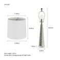 thumbnail image 3 of Lavish Home Set of 2 Modern Table Lamps with Hammered Glass Lights and LED Bulb for Bedroom, Living Room, and Office (Silver), 3 of 6