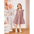 thumbnail image 2 of Arshiner Toddler Girl Dress Knitted Ruffle Sleeve Pocket Dresses A-Line Flared Fall Winter Dress, 2 of 7