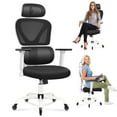 thumbnail image 5 of COOLHUT Ergonomic Office Chair, High Back Adjustable Computer Desk Chair with Lumbar Support, 300lb, White-C, 5 of 8