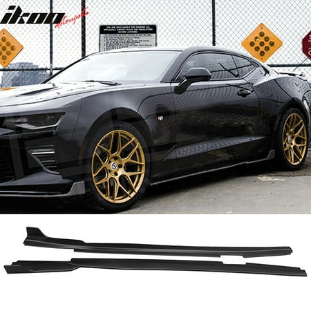 - Fits 16-19 Chevy Camaro Ikon Style Side Skirts Body Kit - Polypropylene (PP)