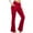 Red, variant on XFLWAM Yoga Pants for Women Casual V Crossover High Waist Butt Lifting Pants Wide Leg Flare Bootcut Leggings with Pockets Light Blue S