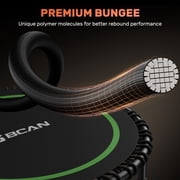 BCAN 550 LBS Foldable Mini Trampoline, 48 Fitness Trampoline with Bungees, Stable & Quiet Exercise Rebounder for Kids/Adults