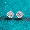 thumbnail image 5 of Biuufish Moissanite Earrings, 1.0 Carat D Color 3EX Cut Lab Created Diamond Earrings 18K White Gold Plated Silver Screw Back for Women, 5 of 5