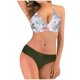 thumbnail image 1 of Mujeres sexy con almohadilla en el pecho sin aros estampado floral doble hombro bikini traje de baño dividido Fridja nalpqowj58974, 1 of 6